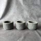 Set of 3 Volcanic Stone Salsa Set with Wooden Spoons and Marble Tray - Handmade Serving Set Natural Stone