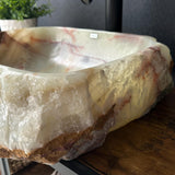 Rustic Green Onyx Bathroom Vessel Sink | Luxury Sink | Unique Hand Carved Onyx Vanity Sink – Natural Stone Bathroom Sink
