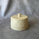 Travertine Jewelry Box, Handmade Stone Container, Luxury Cotton Round Holder, Vanity Decor, Hand Carved Trinket Box