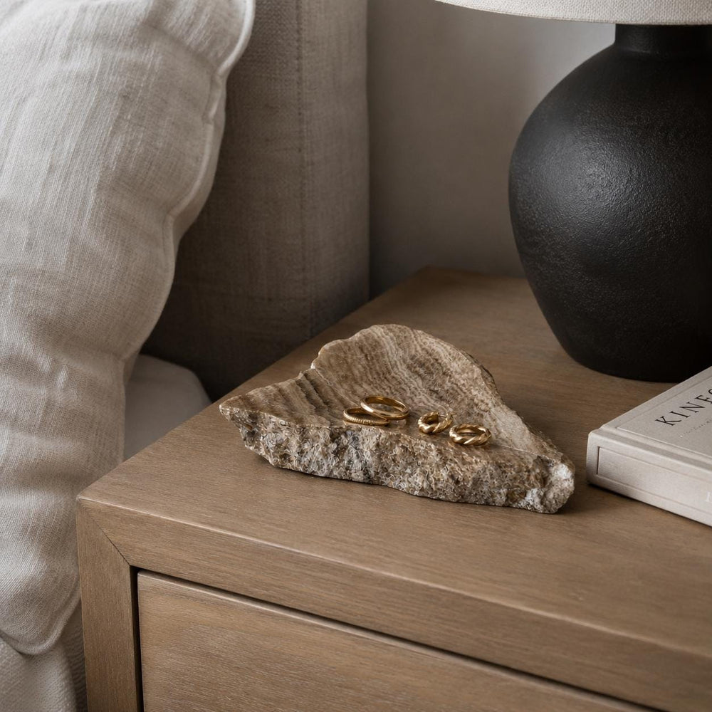 Luxury Beige Onyx Bowl – Natural Stone Catchall Dish – Handmade Natural Onyx Decor