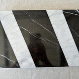Striped Marble Serving Board with Handles – Modern Kitchen & Entertaining Tray | Charcuterie Board | Handcrafted Natural Stone Serving Tray
