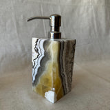 Zebra Onyx Set-5 Piece Handmade Luxury Bath Accessories, Soap Dispenser, Tray, Toothbrush Holder, Cotton Swab Holder, Cotton Round