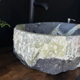 Rustic Green Onyx Bathroom Vessel Sink | Luxury Sink | Unique Hand Carved Onyx Vanity Sink – Natural Stone Bathroom Sink