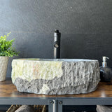 Rustic Green Onyx Bathroom Vessel Sink | Luxury Sink | Unique Hand Carved Onyx Vanity Sink – Natural Stone Bathroom Sink