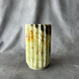 Handmade Marble Vase – Fluted Stone Flower Vase – Luxury Modern Home Decor – Handmade Marble Centerpiece – Elegant Coffee Table Accent