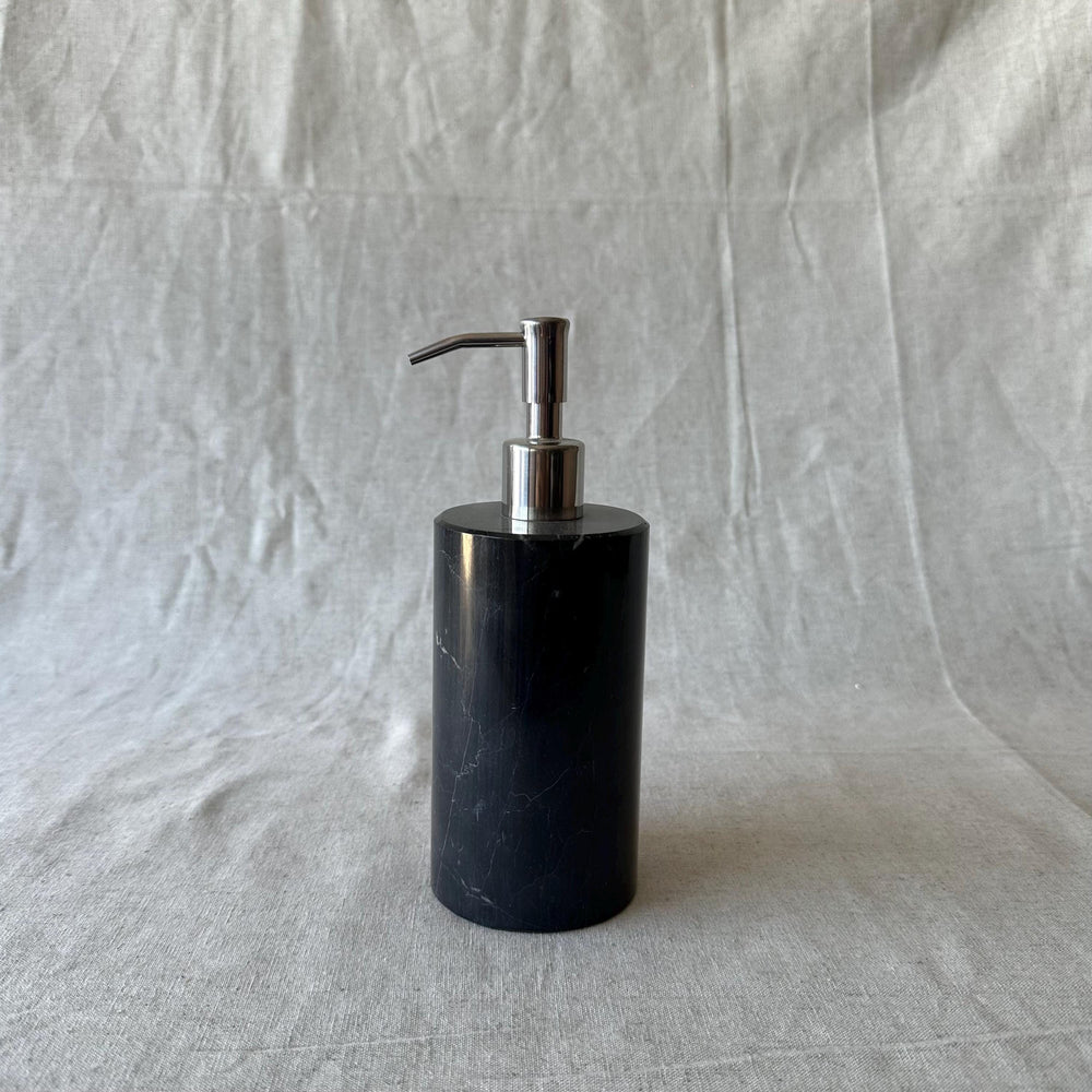 Black Marble Soap Dispenser – Luxury Bathroom Decor, Modern Stone Lotion Pump, Minimalist Vanity Accessory