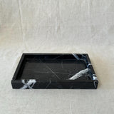 Natural Black Marble Organizer Tray for Keys, Jewelry, and Accessories