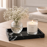 Natural Black Marble Organizer Tray for Keys, Jewelry, and Accessories