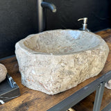 River Stone Sink | Handmade Natural Stone Over the Counter Sink