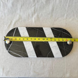 Striped Marble Serving Board with Handles – Modern Kitchen & Entertaining Tray | Charcuterie Board | Handcrafted Natural Stone Serving Tray
