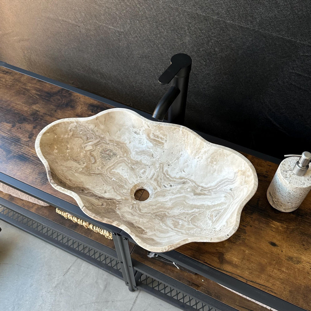 Beige Onyx Sink | Natural Stone Sink | Bathroom Vessel Sink | Handmade Vanity Sink | Earthy Toned Luxury Basin | Bowl Sink | Wabi Sabi
