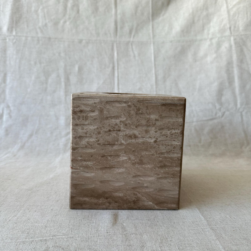 Beige Travertine Bathroom Set – 6 Piece Handmade Luxury Bath Accessories, Soap Dispenser, Tray, Toothbrush Holder, Tissue Box, Garbage Can