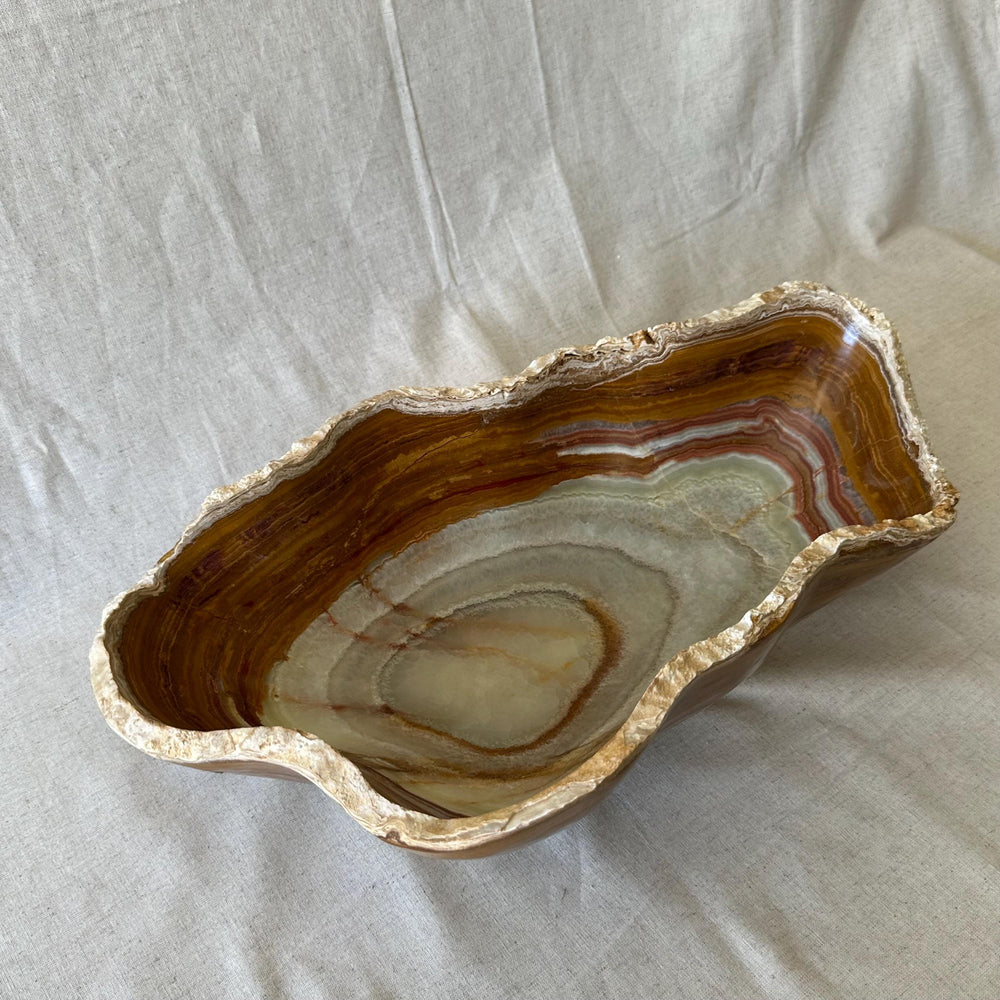 Handmade Live Edge Green Onyx Bowl – Luxury Natural Stone Catchall, Decorative Centerpiece | Key Holder, Jewelry Holder, Accent Piece
