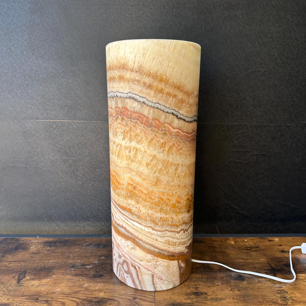 Large Handmade Onyx Table Lamp | Luxury Bedside Table Lamp | High End Housewarming Gift | Healing Crystal Decor
