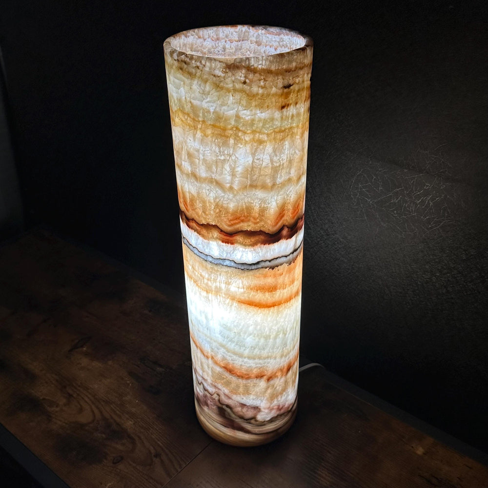 Handmade Onyx Table Lamp | Luxury Bedside Table Lamp | High End Housewarming Gift | Healing Crystal Decor