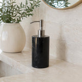 Black Marble Soap Dispenser – Luxury Bathroom Decor, Modern Stone Lotion Pump, Minimalist Vanity Accessory