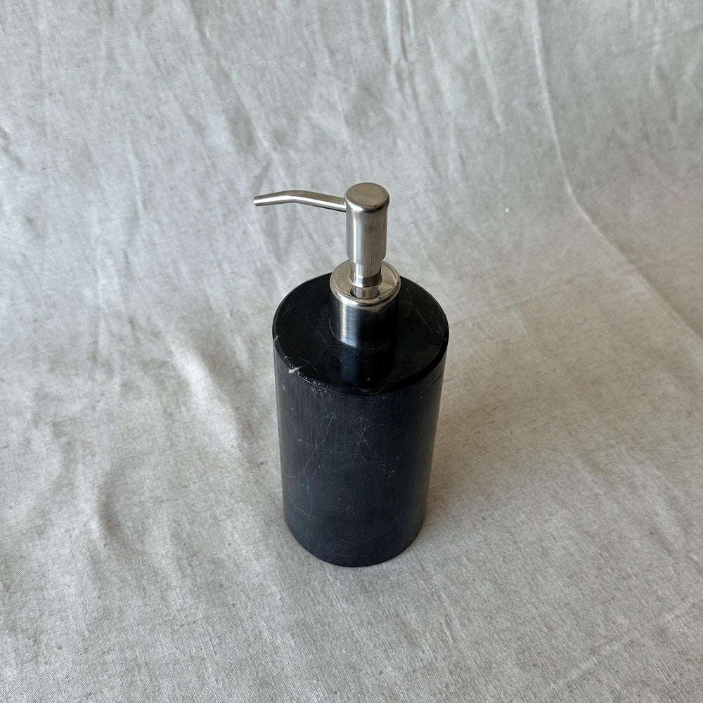Black Marble Soap Dispenser – Luxury Bathroom Decor, Modern Stone Lotion Pump, Minimalist Vanity Accessory