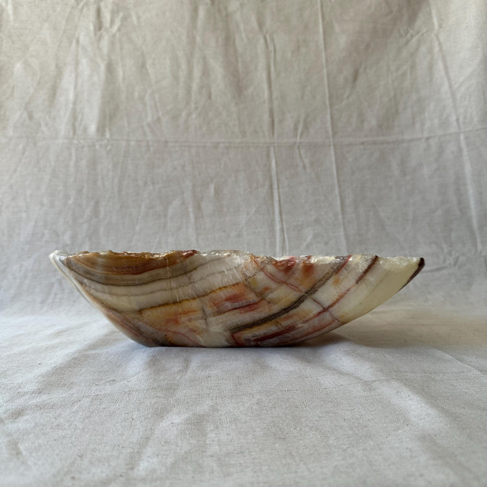 Natural Onyx Bowl – Luxury Stone Centerpiece, Minimalist Coffee Table Decor, Modern Organic Home Accent