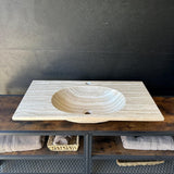 Travertine Stone Vanity Top | Natural Rock Bathroom Sink | Handmade Modern Vanity Basin | One of a Kind Stone Sink | Wabi Sabi