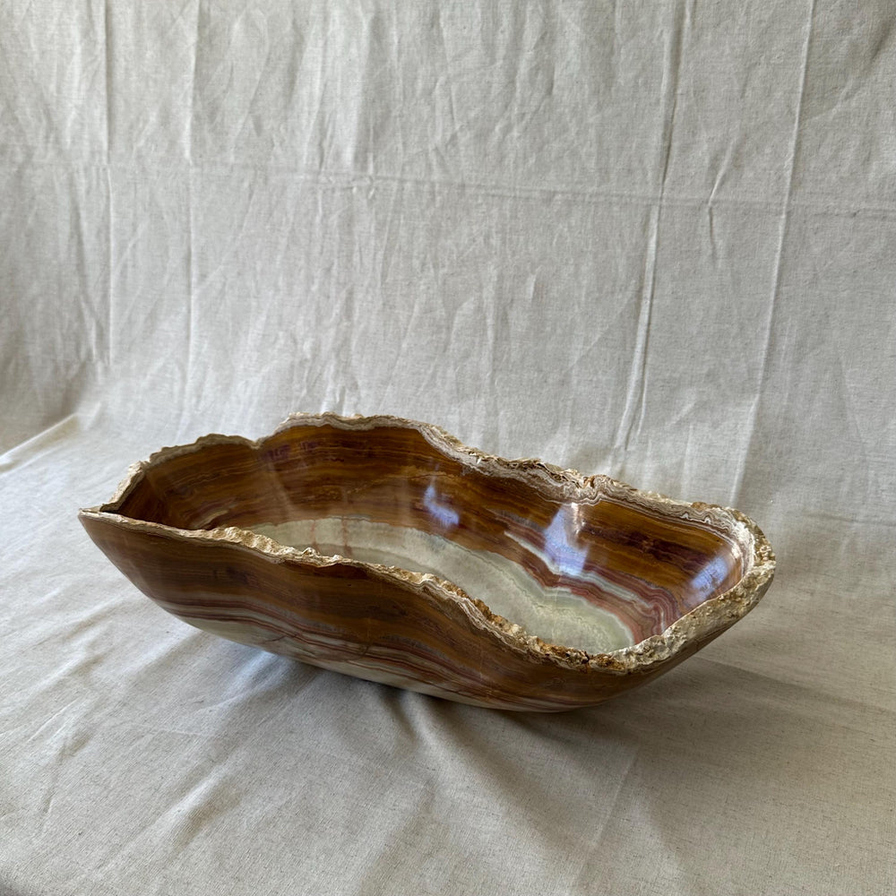 Handmade Live Edge Green Onyx Bowl – Luxury Natural Stone Catchall, Decorative Centerpiece | Key Holder, Jewelry Holder, Accent Piece