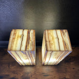 Handmade Pair of Onyx Table Lamps | Luxury Bedside Table Lamp | High End Bedside Decor | Modern Elegant Home Lighting