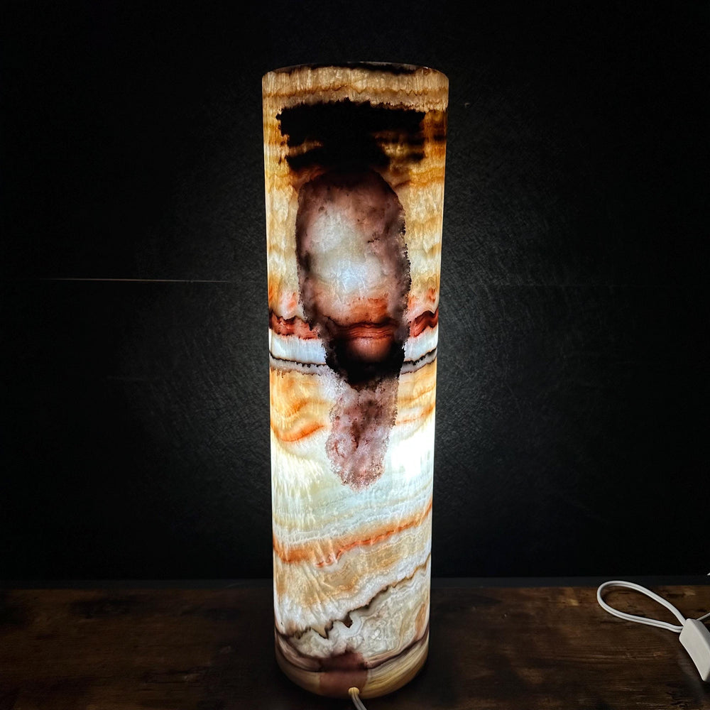 Handmade Onyx Table Lamp | Luxury Bedside Table Lamp | High End Housewarming Gift | Healing Crystal Decor