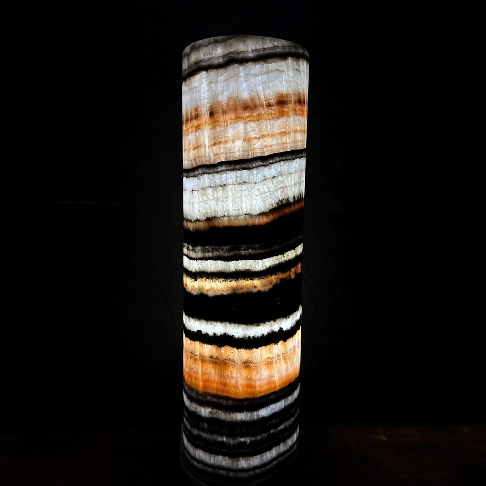Handmade Banded Onyx Table Lamp | Luxury Bedside Table Lamp | High End Housewarming Gift | Healing Crystal Decor