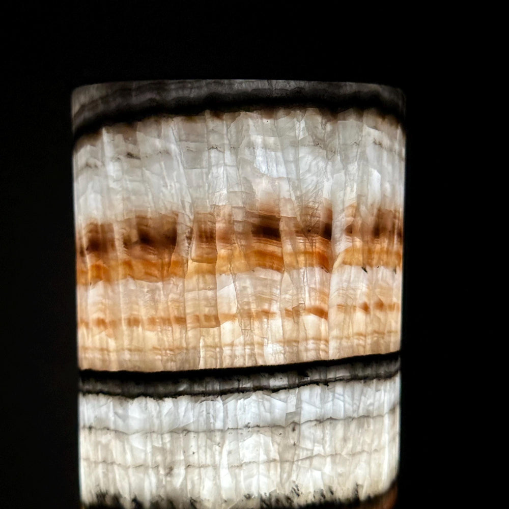Handmade Banded Onyx Table Lamp | Luxury Bedside Table Lamp | High End Housewarming Gift | Healing Crystal Decor