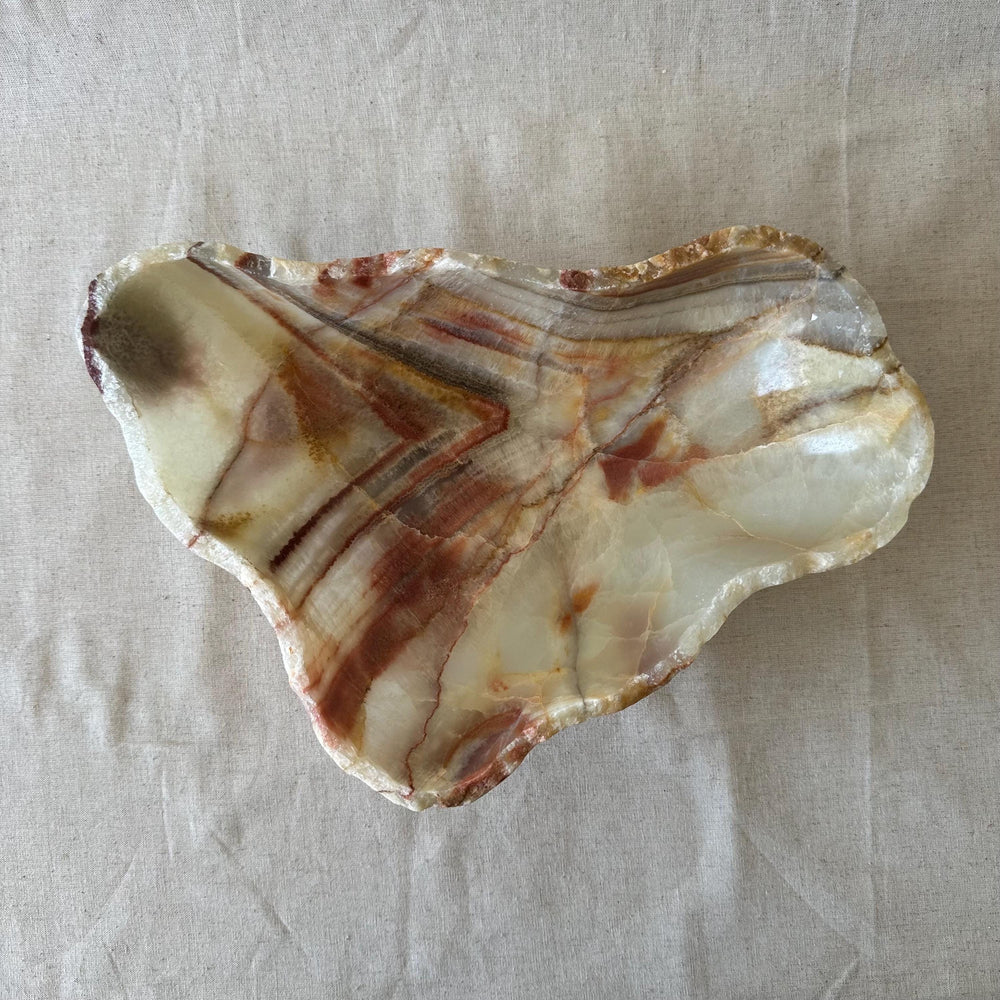 Natural Onyx Bowl – Luxury Stone Centerpiece, Minimalist Coffee Table Decor, Modern Organic Home Accent