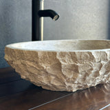 Lavabo Ovalado de Travertino Rústico | Wabi Sabi | Hecho a Mano
