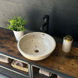 Round Travertine Sink