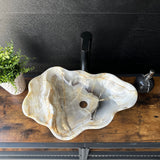 Large Beige Onyx Vessel Sink – One-of-a-Kind, Hand-Carved