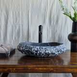 Rustic Gray Marble Stone Sink | Handmade & Natural | Luxury