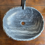 Rustic Gray Marble Stone Sink | Handmade & Natural | Luxury