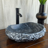 Rustic Gray Marble Stone Sink | Handmade & Natural | Luxury