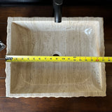Rustic Rectangular Travertine Sink | Wabi Sabi | Handmade