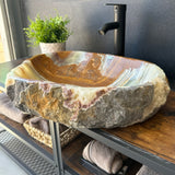 Large Rustic Green Onyx Sink