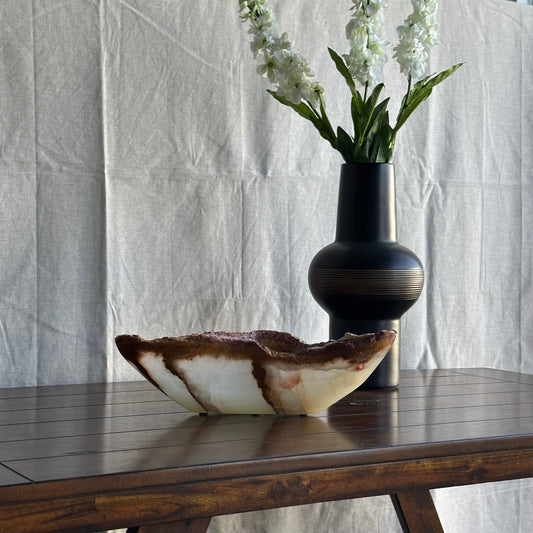 Handmade Green Onyx Bowl – Luxury Natural Stone Catchall, Sculptural Decorative Centerpiece | Key Holder, Jewelry Holder, Accent Piece