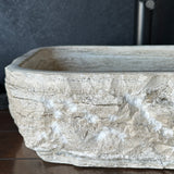 Rustic Rectangular Travertine Sink | Wabi Sabi | Handmade