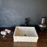 Rustic Rectangular Travertine Sink | Wabi Sabi | Handmade