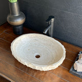 Lavabo Ovalado de Travertino Rústico | Wabi Sabi | Hecho a Mano