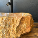 Red Travertine Rustic Sink