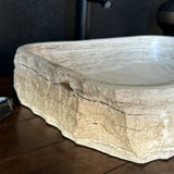 Rustic Rectangular Travertine Sink | Wabi Sabi | Handmade