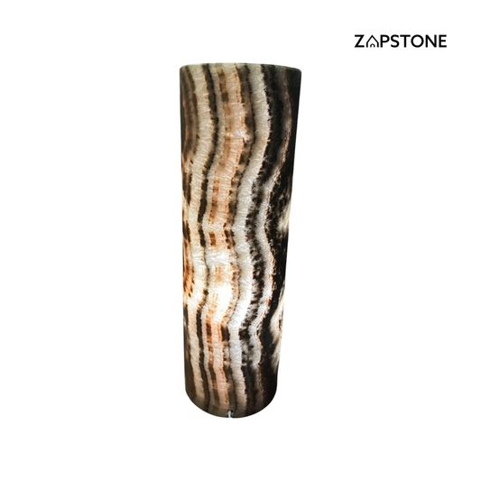 Striped Cylinder Onyx Lamp
