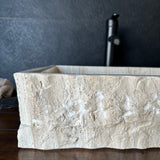 Rustic Rectangular Travertine Sink | Wabi Sabi | Handmade