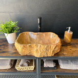 Red Travertine Rustic Sink