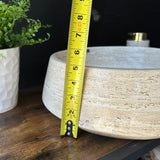 Classic Travertine Round Vessel Sink – Hand-Carved, 15 in