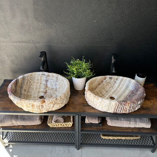 Rustic Onyx Sink Pair