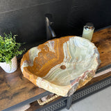 Large Rustic Green Onyx Sink