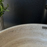 Classic Travertine Round Vessel Sink – Hand-Carved, 15 in